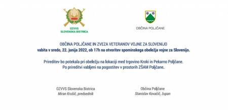 Otvoritev spominskega obeležja vojne za Slovenijo 1